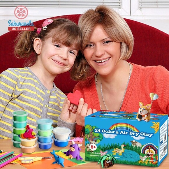 Ifergoo Modeling Clay Kit - 24 Colors Magic Air Dry Ultra Light Clay, Safe & Non - Picture 5 of 7